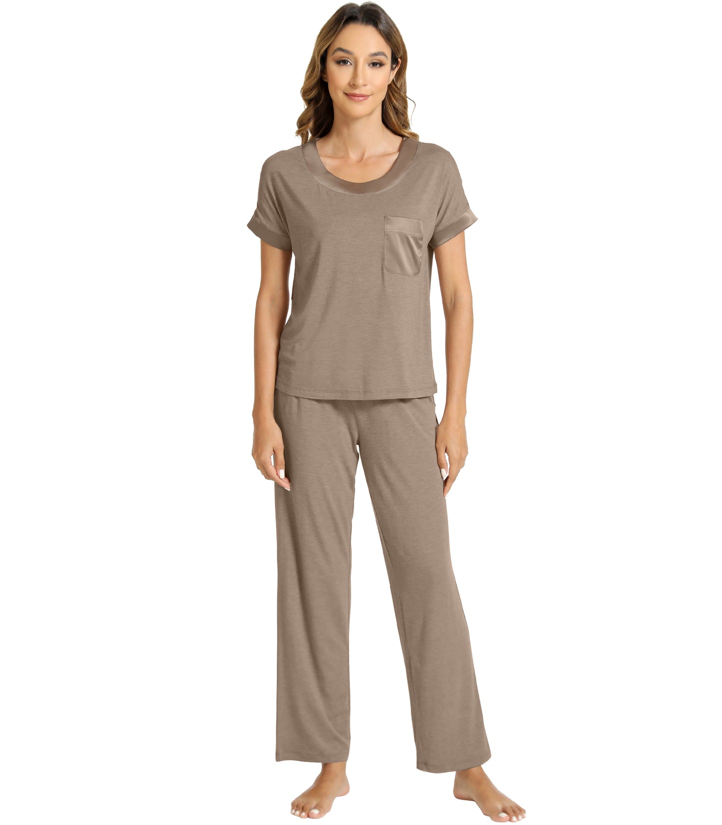 WiWi Soft Pajama Set for Women Short Sleeve