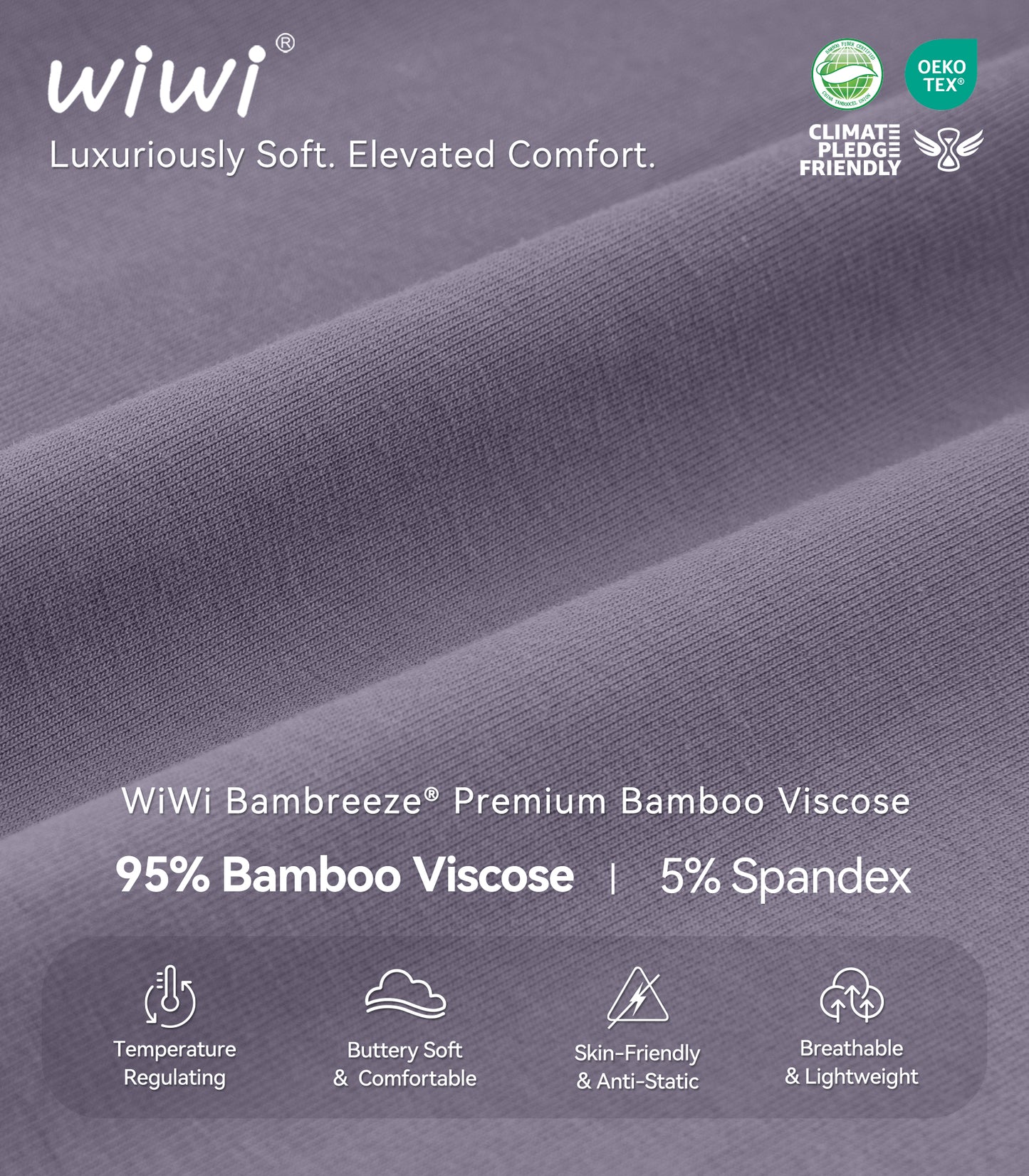 WiWi Men's Bamboo Pajama Pants Soft Bottoms Casual Sleep Lounge Pant