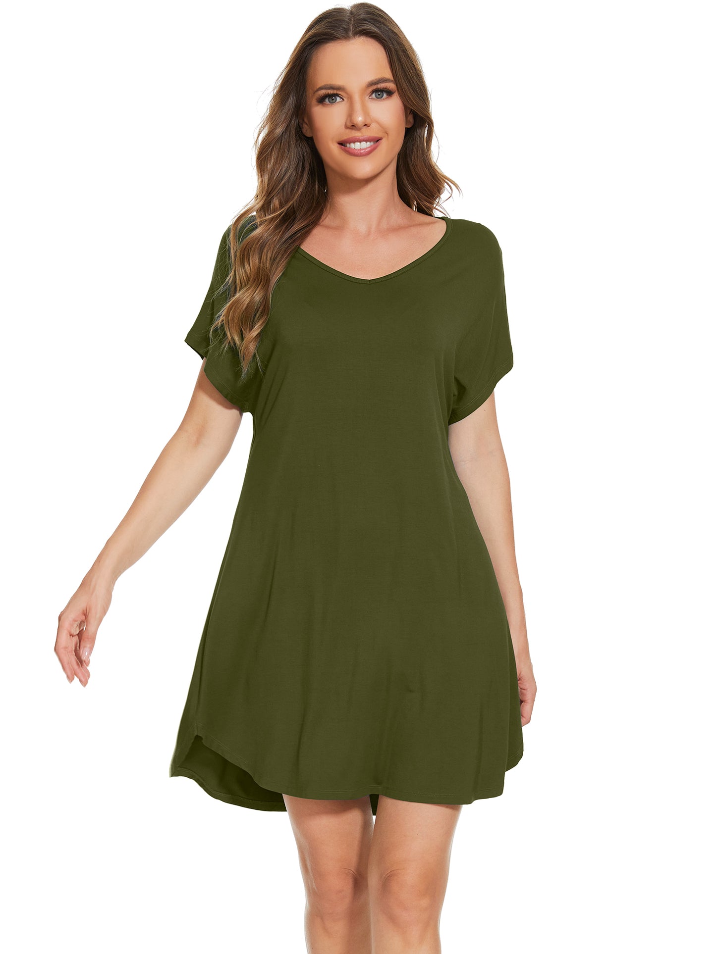 WiWi Women's Bamboo Short Sleeve Nightgown