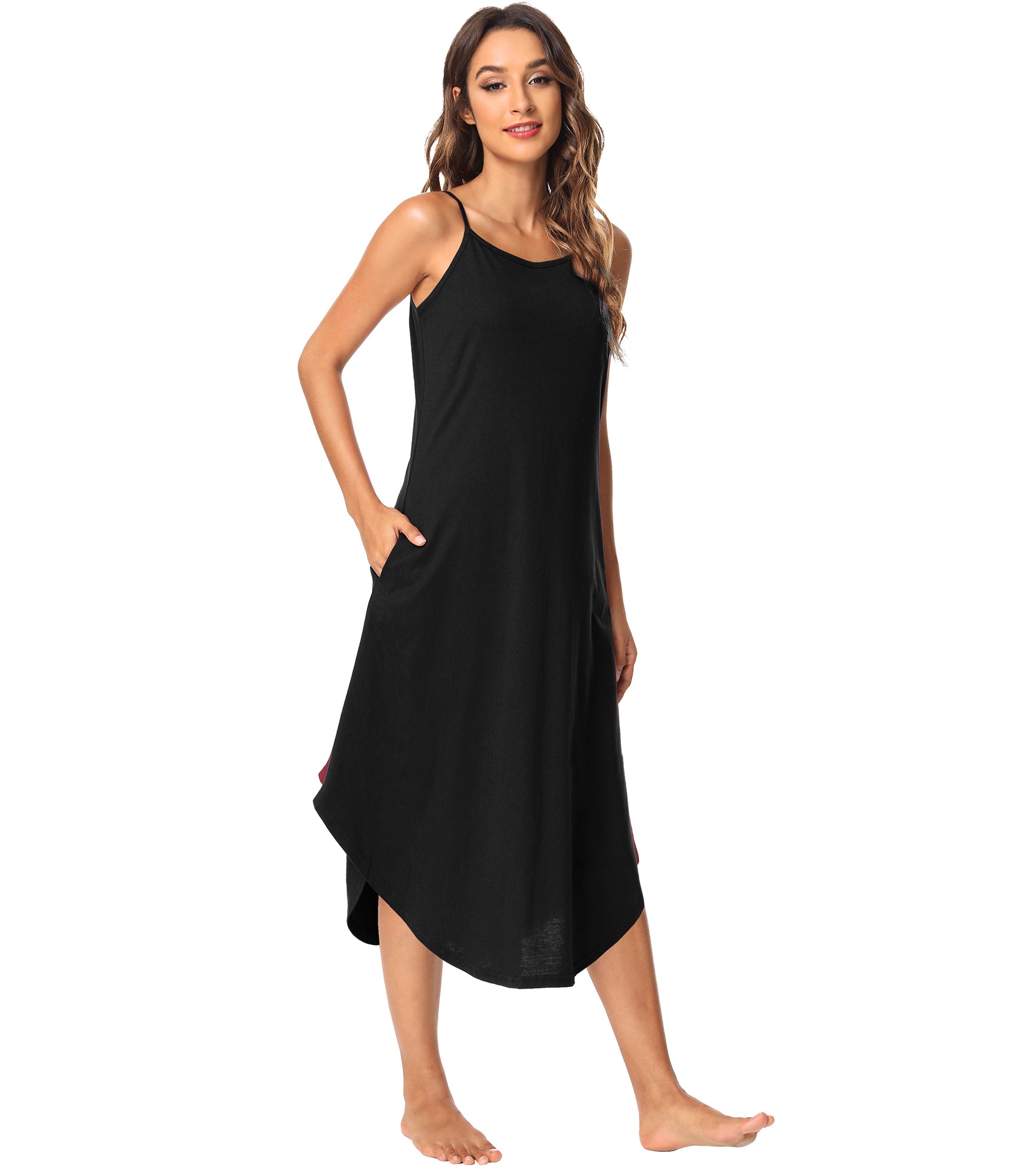 WiWi Long Nightgowns for Women Sleeveless Night Dress