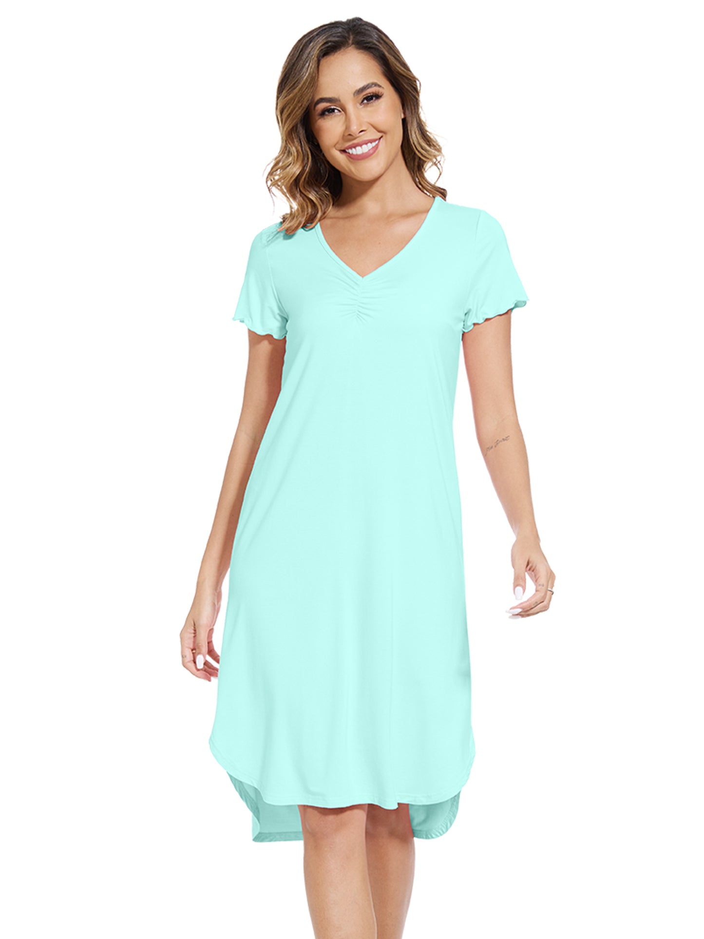 WiWi Bamboo Women Short Sleeve Nightgown