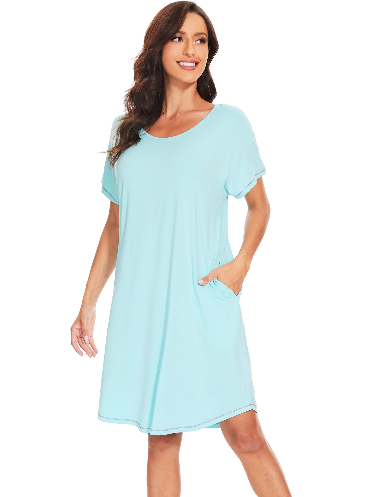 WiWi Womens Bamboo Soft Scoop Neck Nightwear
