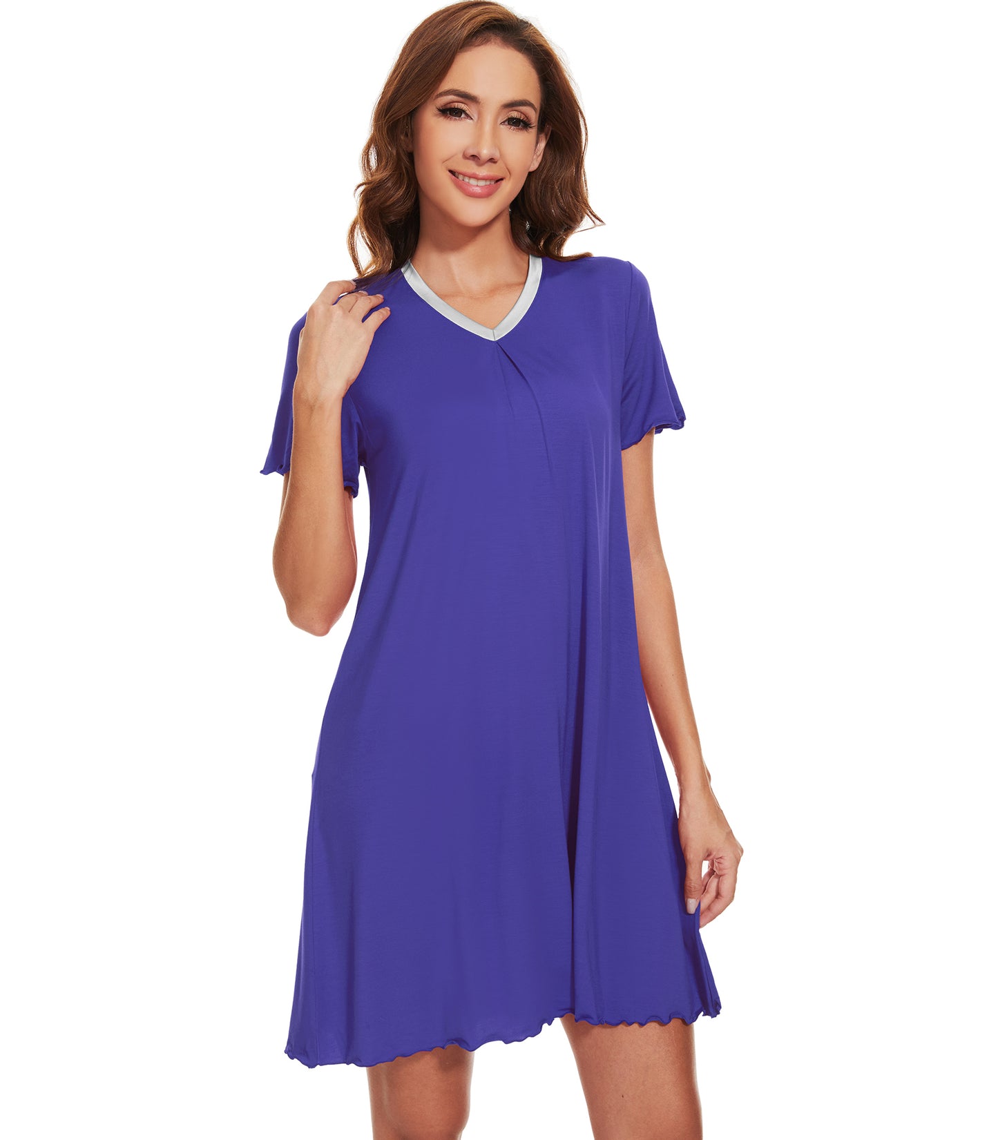WiWi Bamboo Soft Pleated Sleep Dress