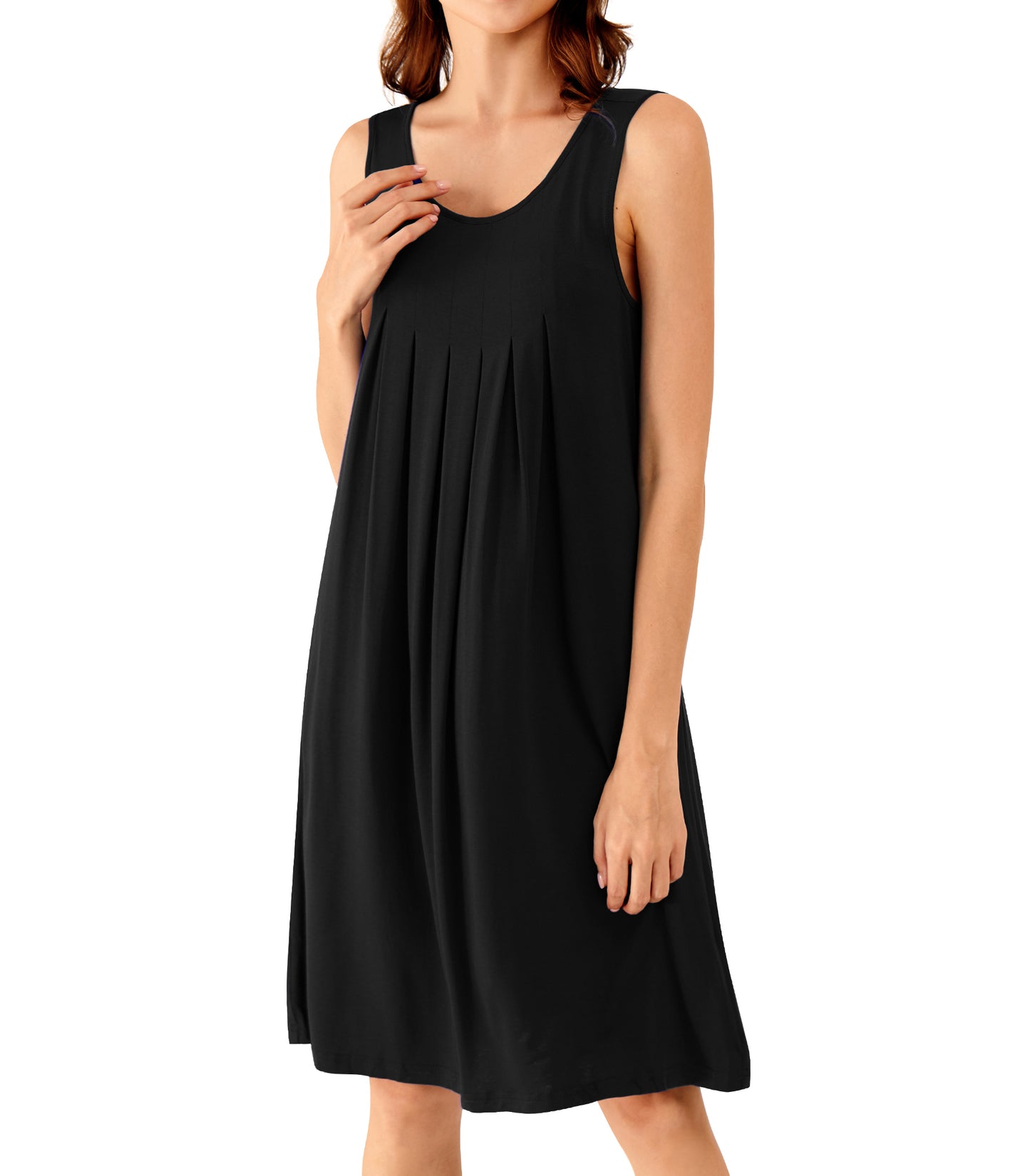 WiWi Bamboo Nightgowns for Women Sleeveless Sleep Shirt