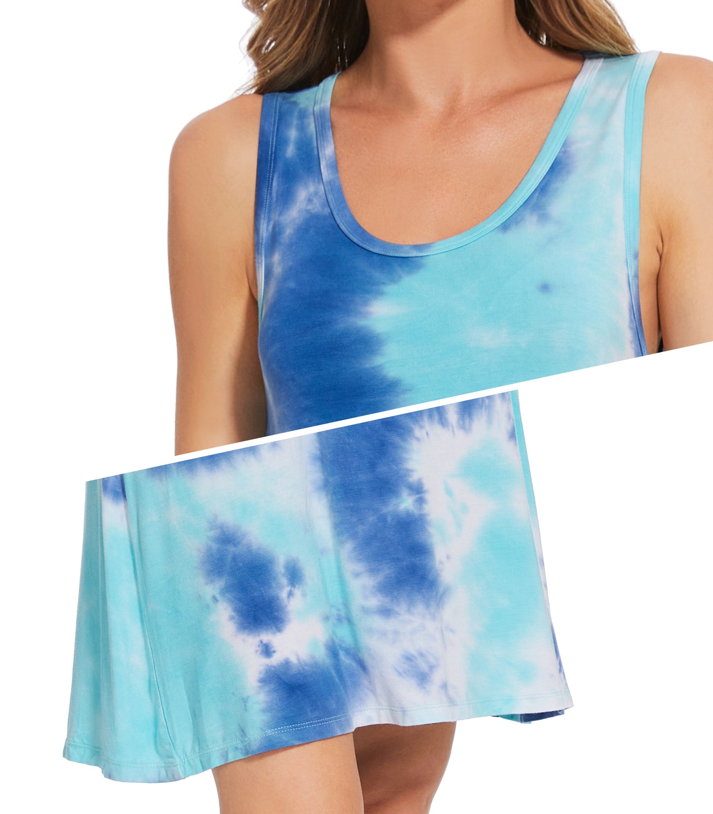 WiWi Soft Bamboo Nightgowns for Women Printed Sleepshirts