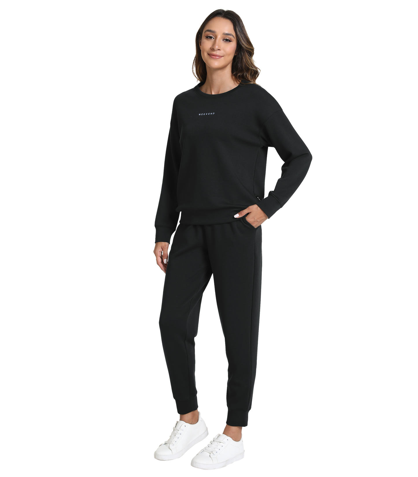 WiWi Womens 2 Piece Outfits Sweatsuit Crewneck Lounge Matching Sweat Sets