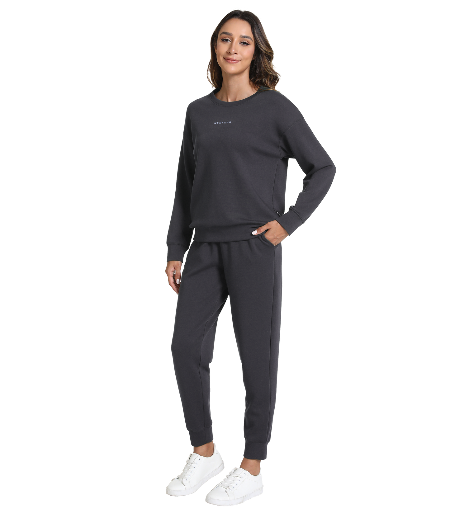 WiWi Womens 2 Piece Outfits Sweatsuit Crewneck Lounge Matching Sweat Sets