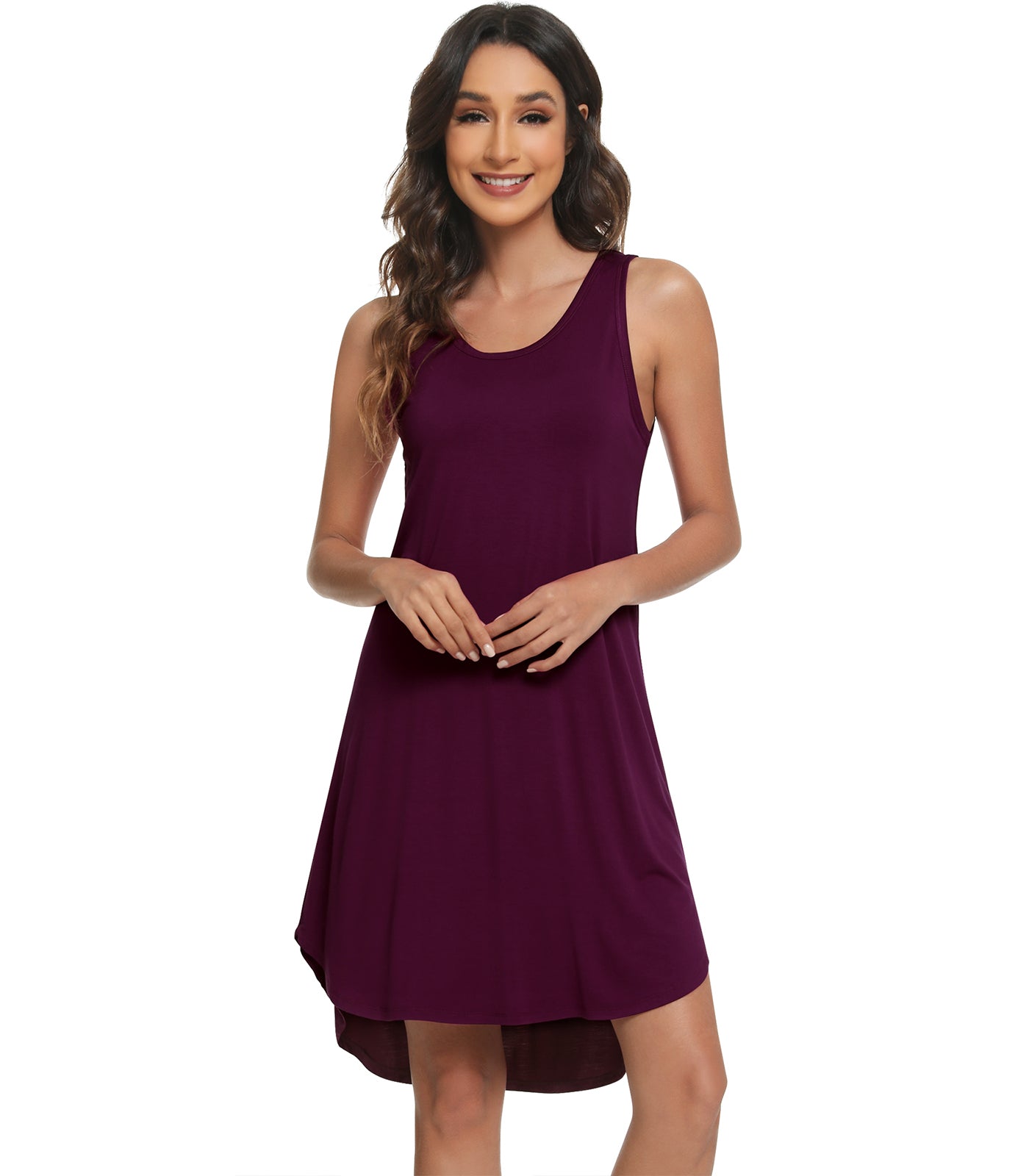 WiWi Womens Scoop Neck Sleeveless Nightgowns