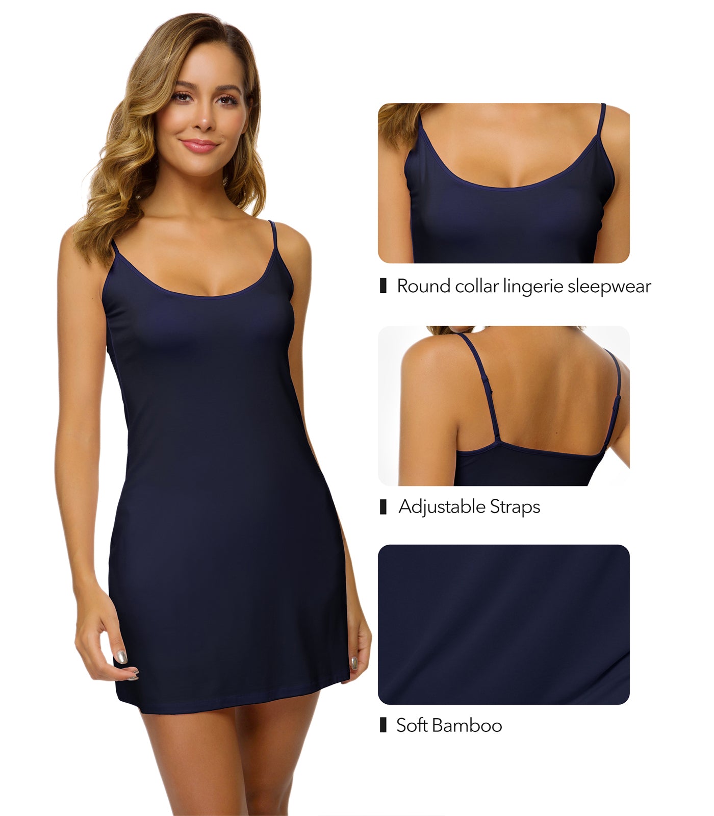 WiWi Womens Sexy Bamboo Nightgowns