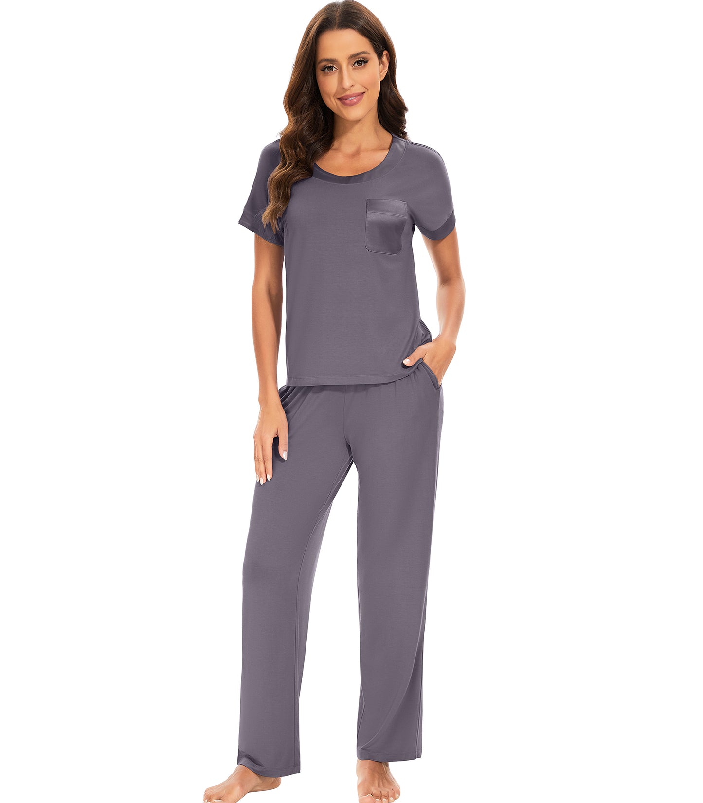WiWi Soft Pajama Set for Women Short Sleeve