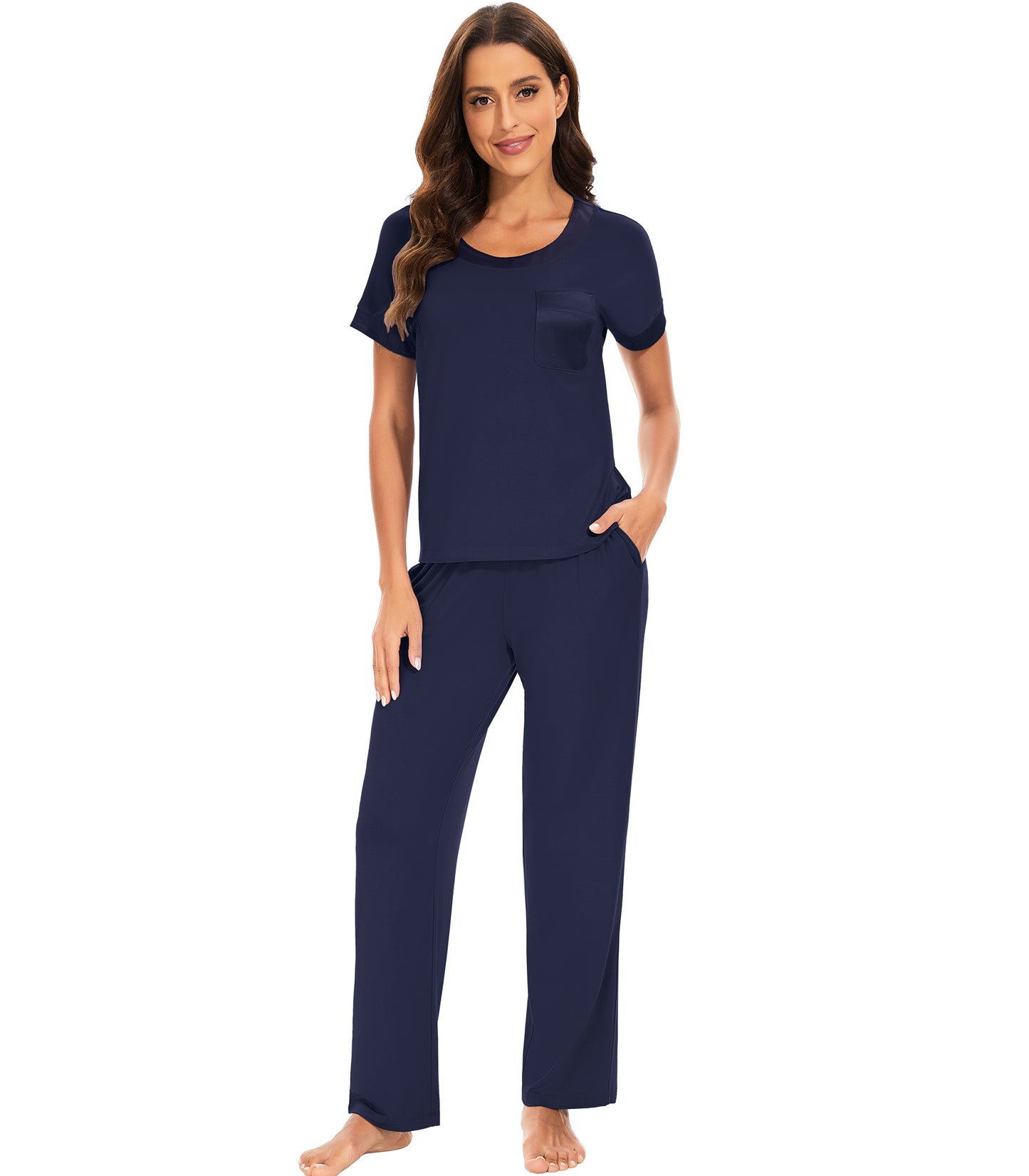 WiWi Soft Pajama Set for Women Short Sleeve