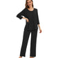 WiWi Women's Bamboo Pajamas Soft 3/4 Sleeve Pajama Sets 2 Pieces Pjs