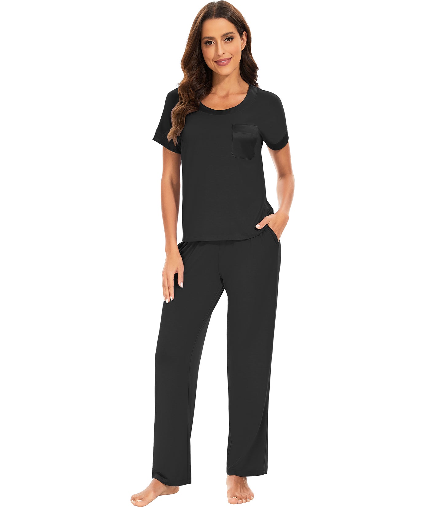 WiWi Soft Pajama Set for Women Short Sleeve