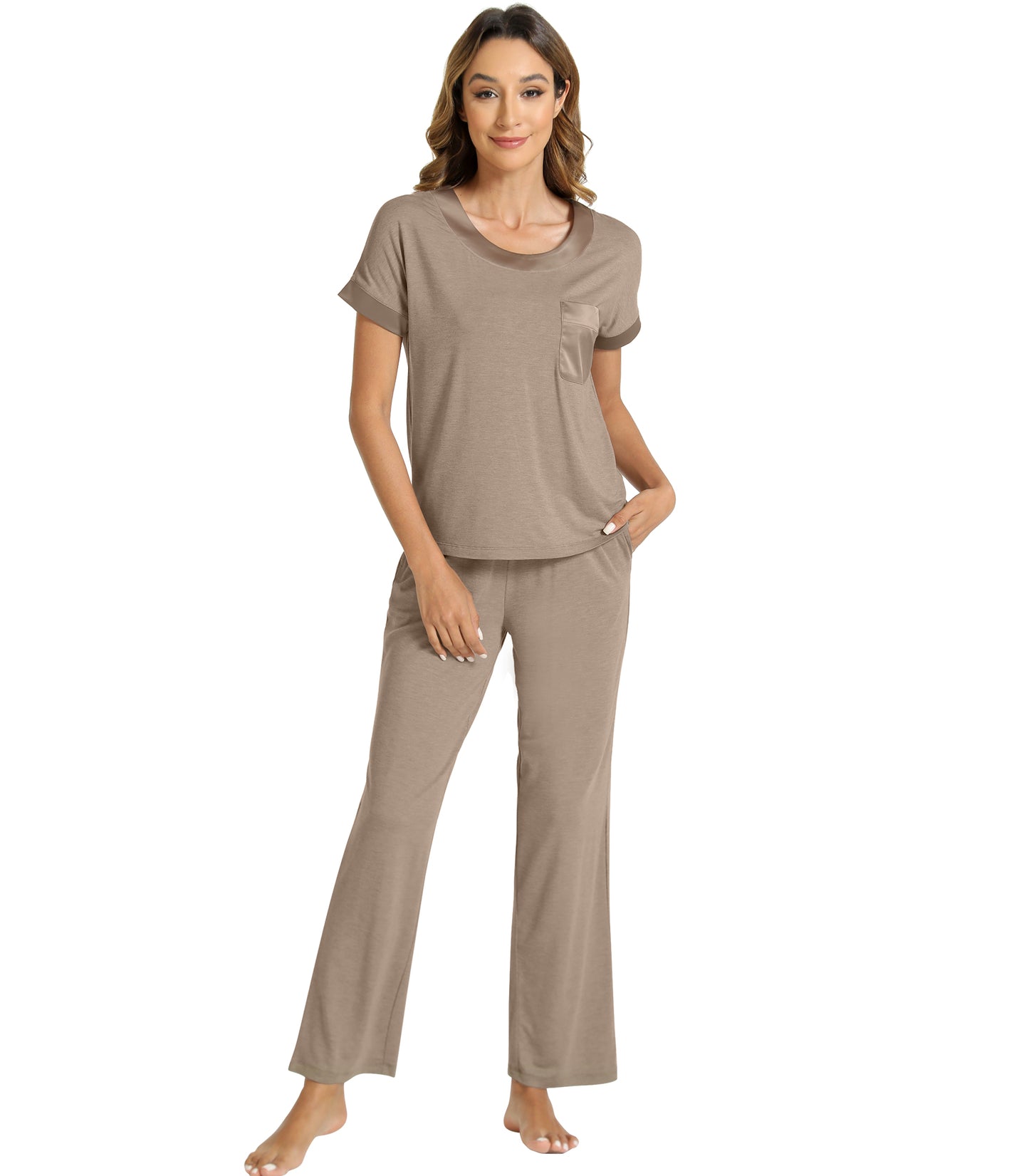 WiWi Soft Pajama Set for Women Short Sleeve