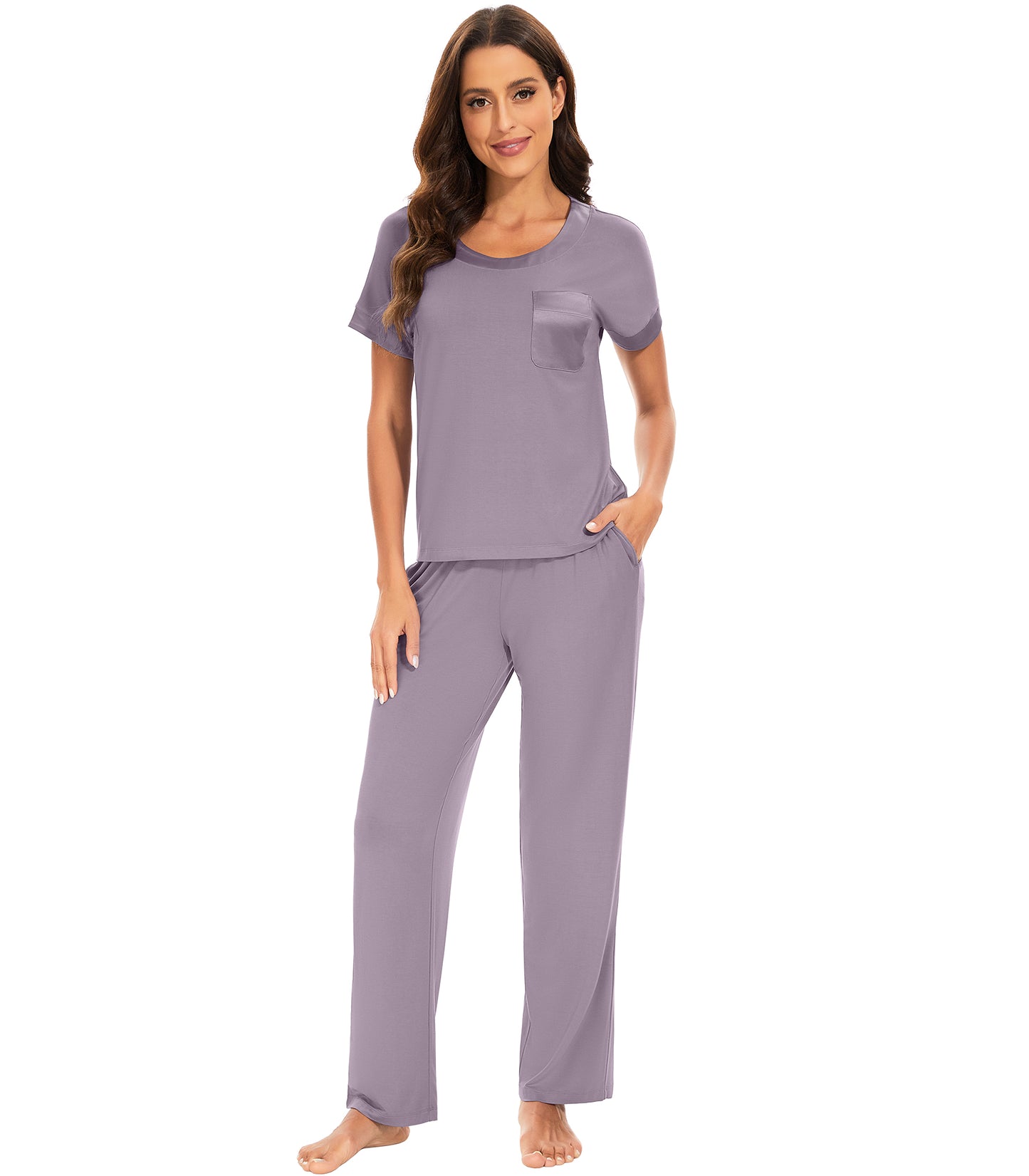 WiWi Soft Pajama Set for Women Short Sleeve