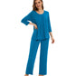 WiWi Women's Bamboo Pajamas Soft 3/4 Sleeve Pajama Sets 2 Pieces Pjs