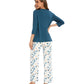 WiWi Women's Bamboo Pajamas Soft 3/4 Sleeve Pajama Sets 2 Pieces Pjs