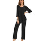 WiWi Women's Bamboo Pajamas Soft 3/4 Sleeve Pajama Sets 2 Pieces Pjs