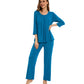 WiWi Women's Bamboo Pajamas Soft 3/4 Sleeve Pajama Sets 2 Pieces Pjs
