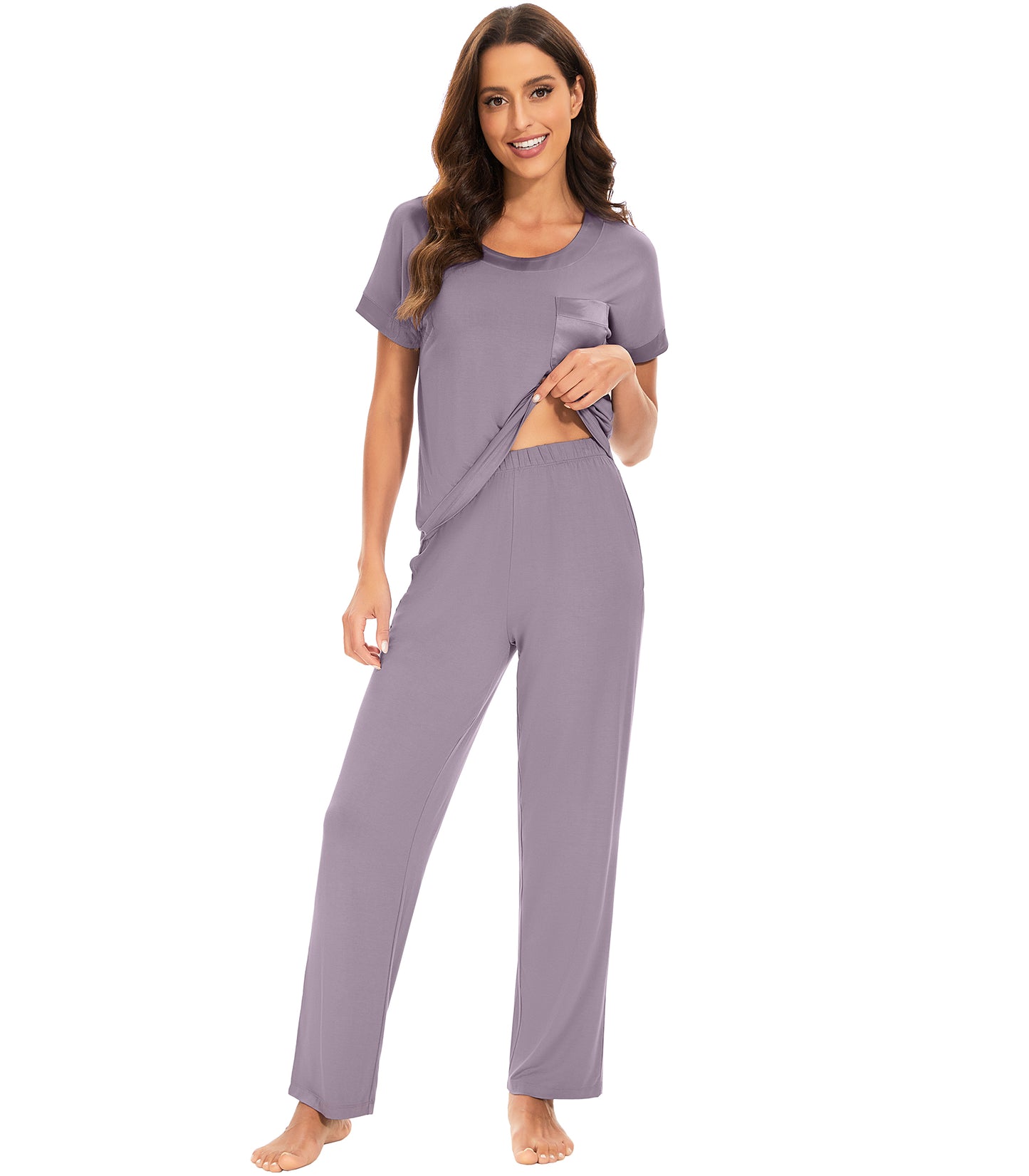 WiWi Soft Pajama Set for Women Short Sleeve