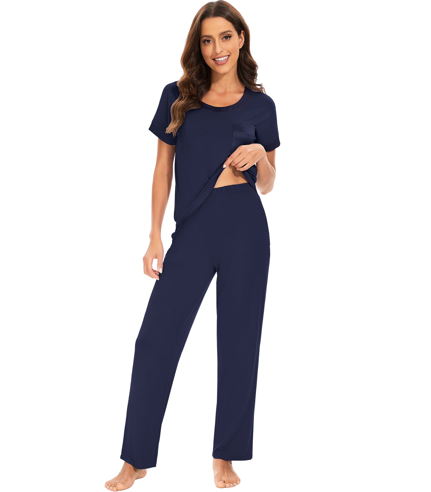 WiWi Soft Pajama Set for Women Short Sleeve