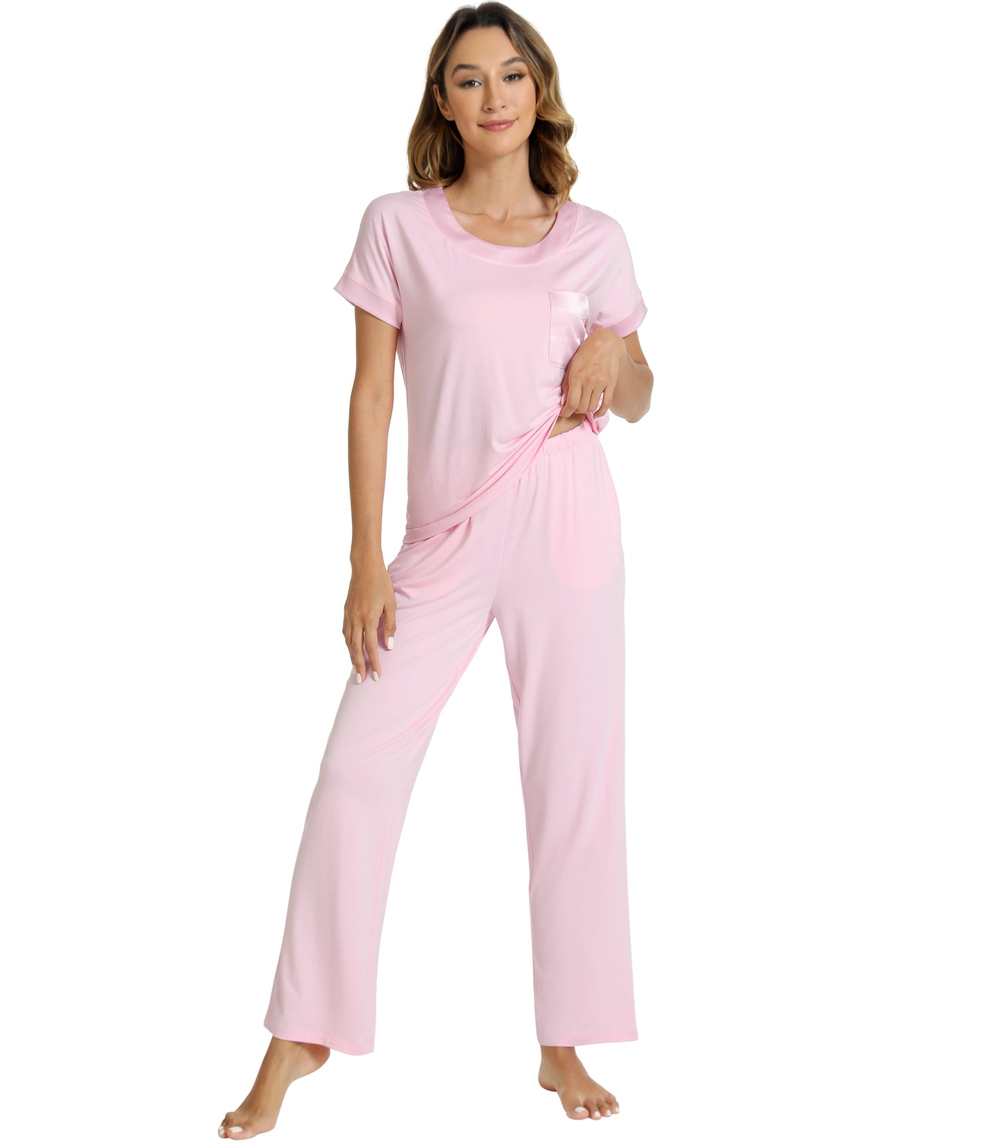 WiWi Soft Pajama Set for Women Short Sleeve