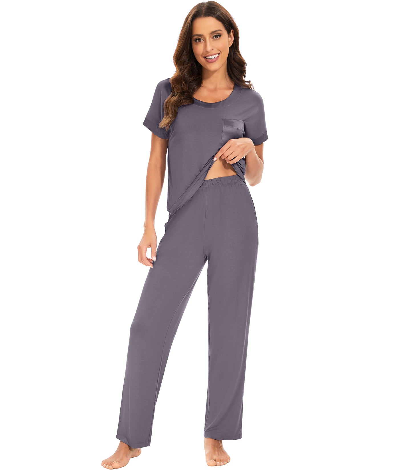 WiWi Soft Pajama Set for Women Short Sleeve
