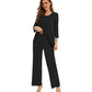 WiWi Women's Bamboo Pajamas Soft 3/4 Sleeve Pajama Sets 2 Pieces Pjs