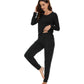 WiWi Women's Bamboo Pajama Sets Long Sleeves Top with Pants Loungewear Set