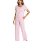 WiWi Soft Pajama Set for Women Short Sleeve