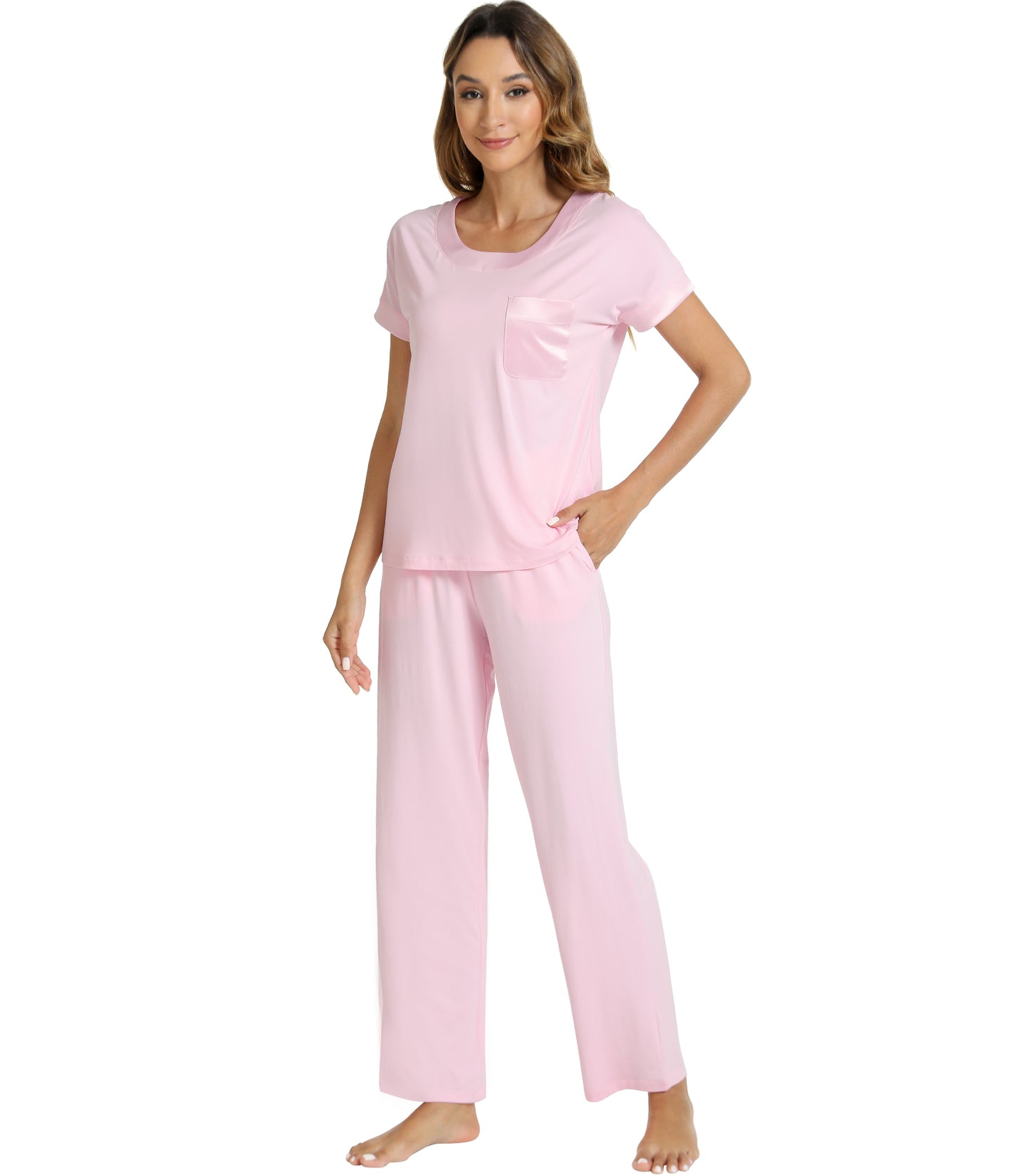 WiWi Soft Pajama Set for Women Short Sleeve