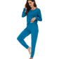 WiWi Women's Bamboo Pajama Sets Long Sleeves Top with Pants Loungewear Set