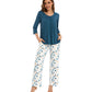 WiWi Women's Bamboo Pajamas Soft 3/4 Sleeve Pajama Sets 2 Pieces Pjs