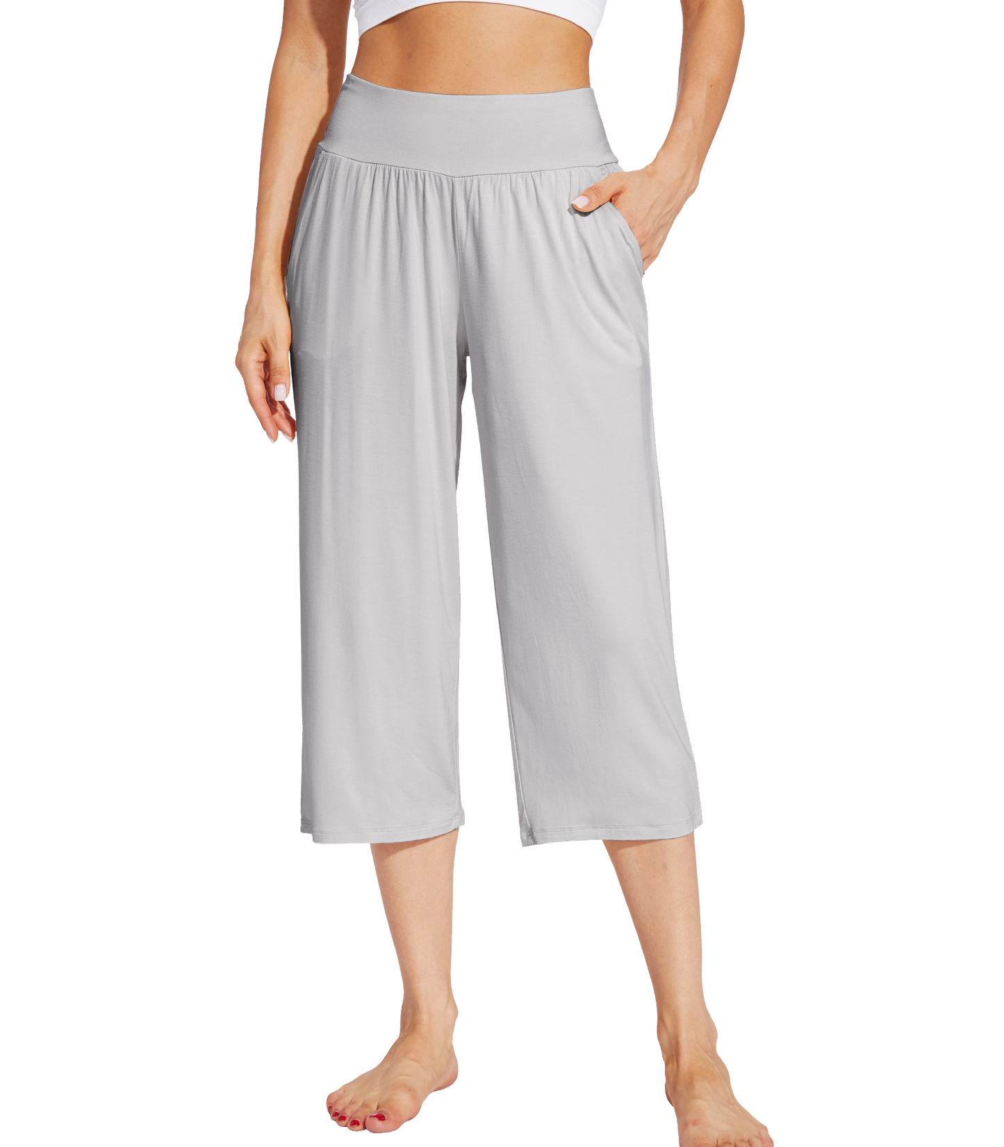 WiWi Women's Bamboo Viscose Yoga Capri Pants