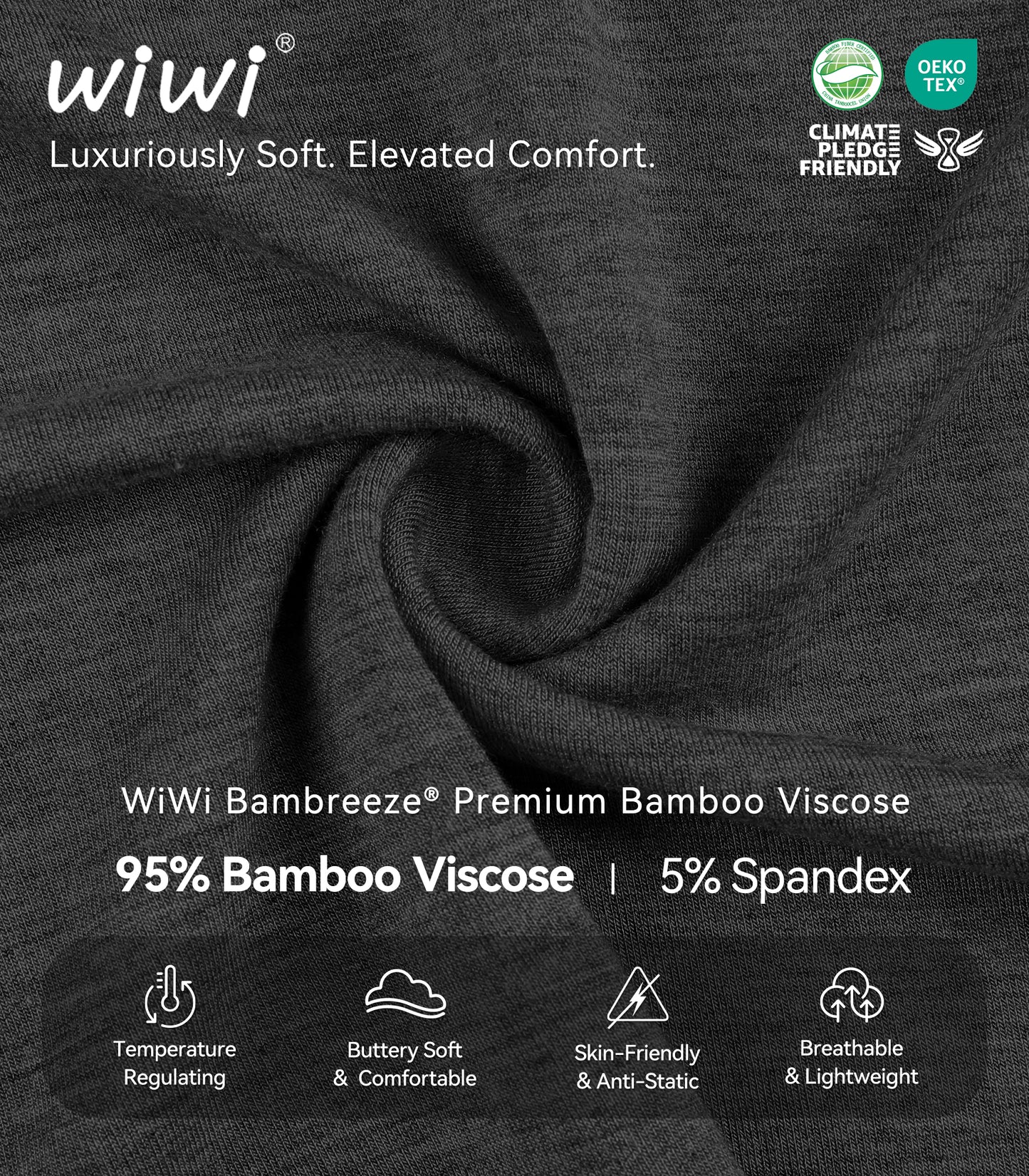 WiWi Men's Bamboo Pajama Pants Soft Bottoms Casual Sleep Lounge Pant