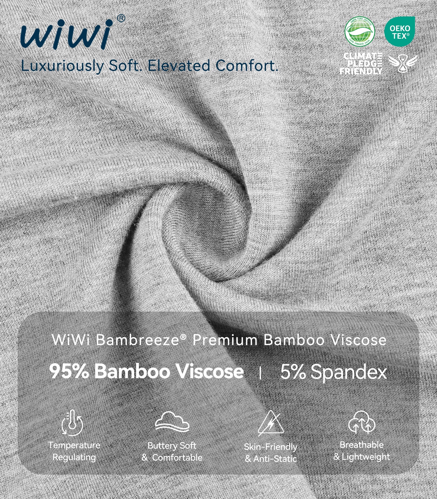 WiWi Men's Bamboo Pajama Pants Soft Bottoms Casual Sleep Lounge Pant