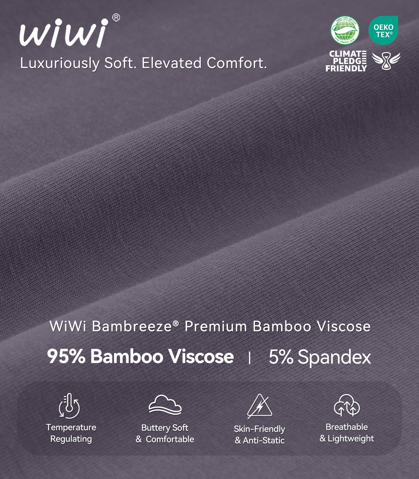 WiWi Men's Bamboo Pajama Pants Soft Bottoms Casual Sleep Lounge Pant