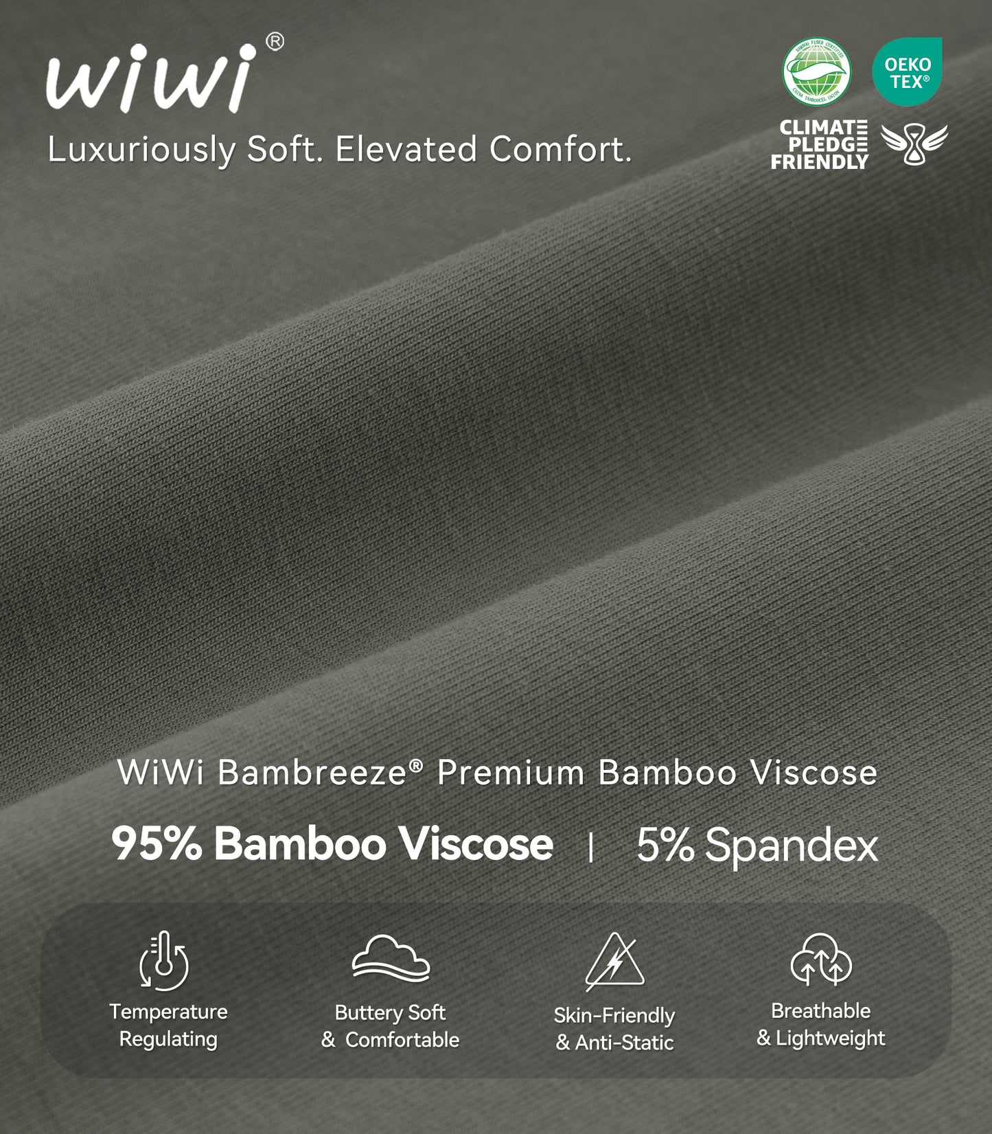 WiWi Men's Bamboo Pajama Pants Soft Bottoms Casual Sleep Lounge Pant