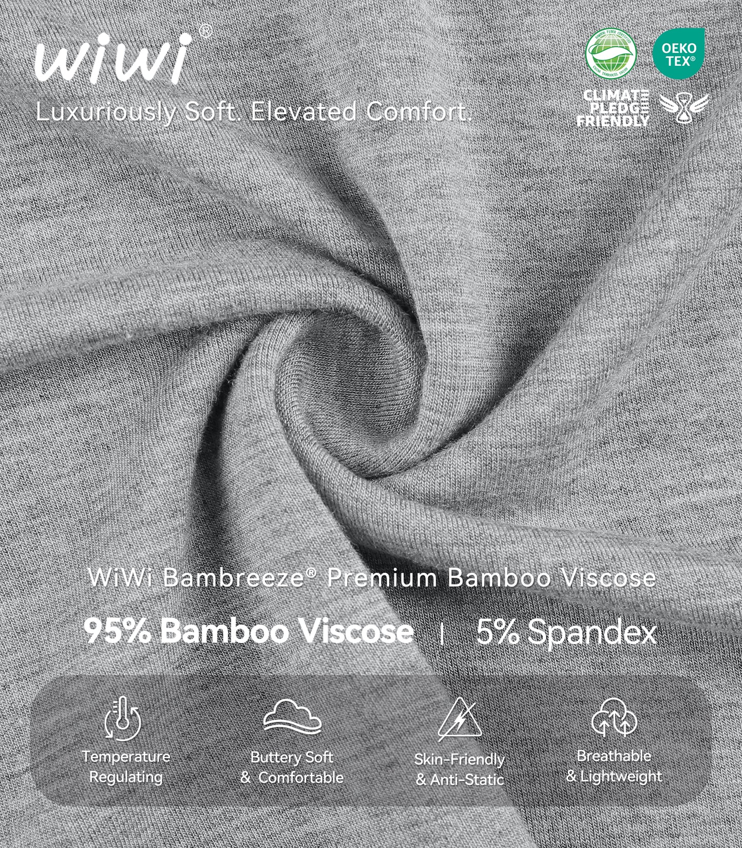 WiWi Men's Bamboo Pajama Pants Soft Bottoms Casual Sleep Lounge Pant