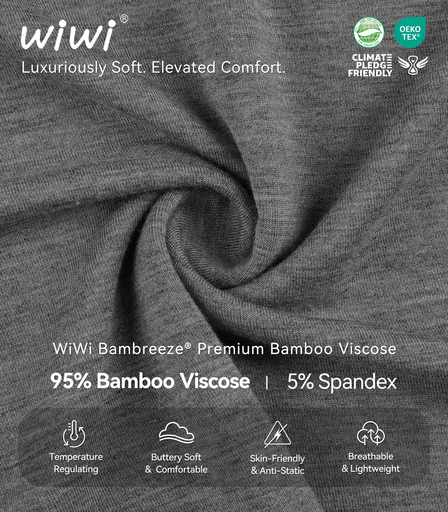 WiWi Men's Bamboo Pajama Pants Soft Bottoms Casual Sleep Lounge Pant