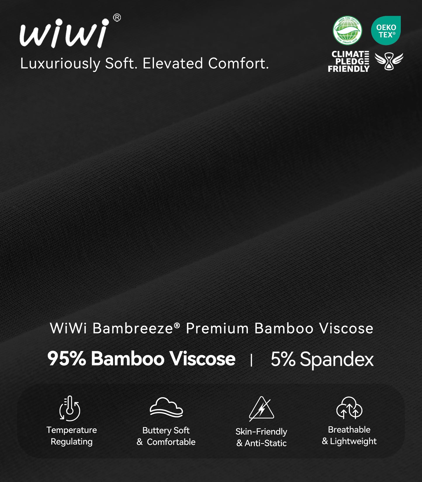 WiWi Men's Bamboo Pajama Pants Soft Bottoms Casual Sleep Lounge Pant