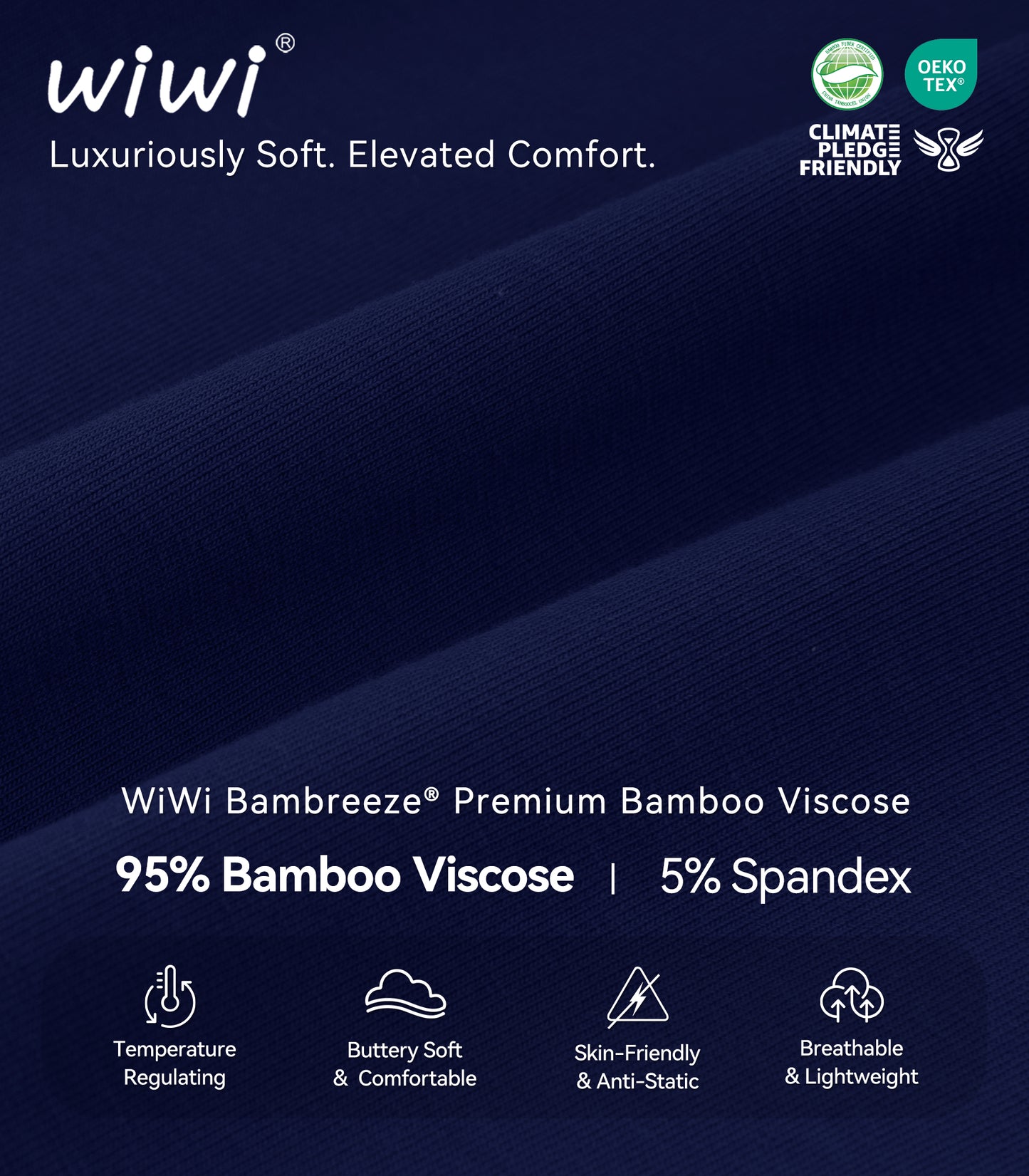 WiWi Men's Bamboo Pajama Pants Soft Bottoms Casual Sleep Lounge Pant