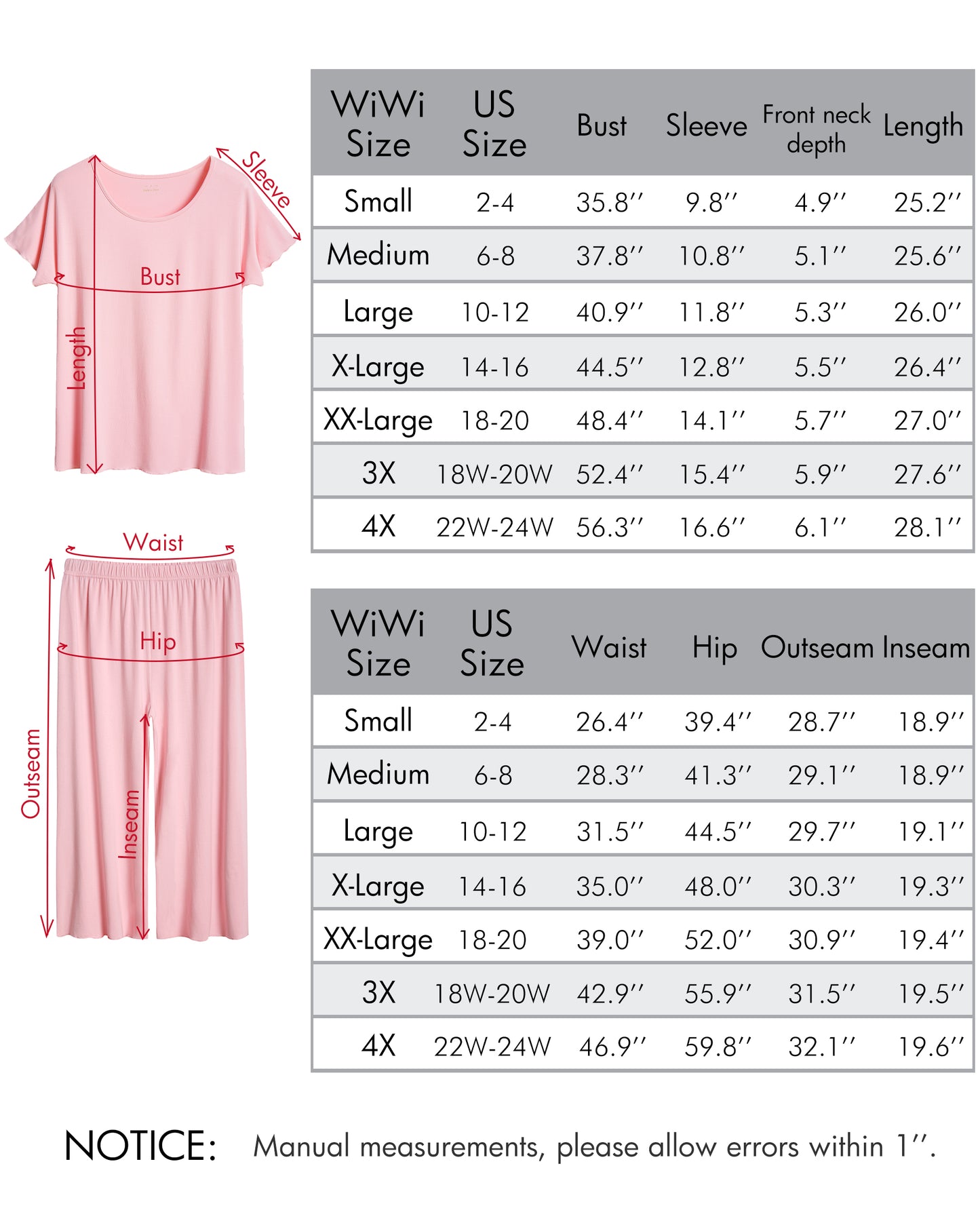 WiWi Bamboo Lightweight Pajamas for Women