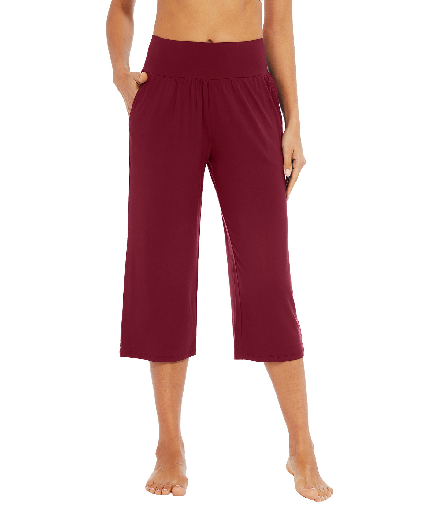WiWi Women's Bamboo Viscose Yoga Capri Pants