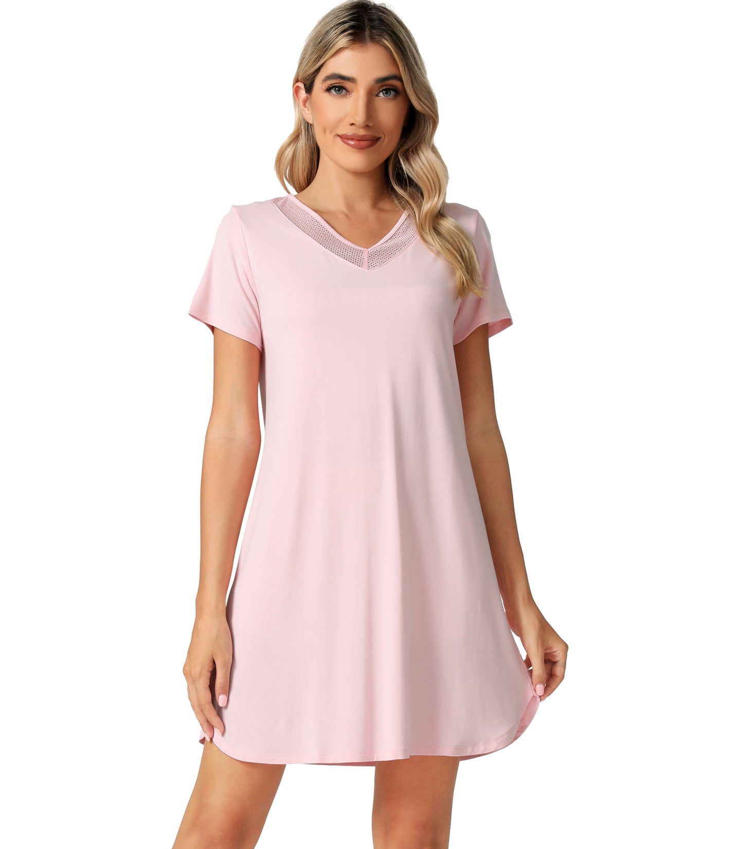 WiWi Bamboo Short Sleeve Nightgowns for Women