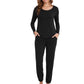 WiWi Scoop Neck Pajama Sets Sport Pajamas for Women