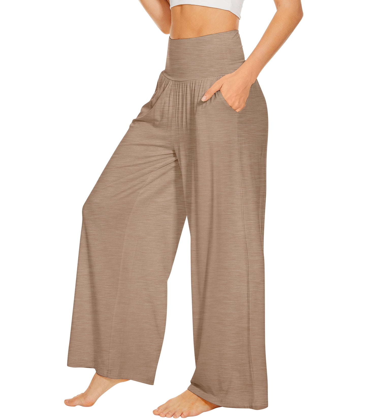 WiWi Womens Bamboo Palazzo Bottoms with Pockets