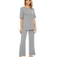 WiWi Bamboo Short Sleeve Sleepwear with Long Pants Pjs