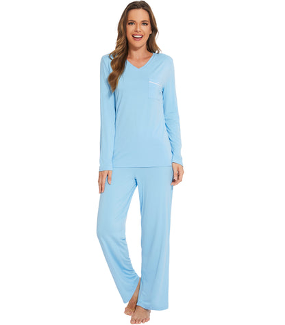 WiWi Long Sleeve Bamboo Pajamas Set for Women