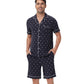WiWi Loungewear Set for Men with Piping Notch Collar